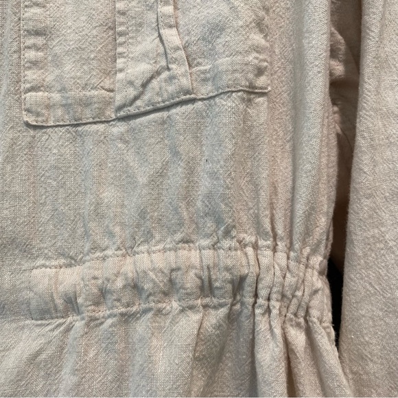 UNIQLO Jacket Shacket size XL cream beige linen cotton UNISEX - Picture 5 of 9